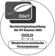 ÖGUT Siegel für die Nachhaltigkeitsprüfung für BV-Kassen 2022 in Gold für die NÖVK