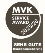 Siegel: MVK Service Award 2023/24 Sehr gute Kundenorientierung